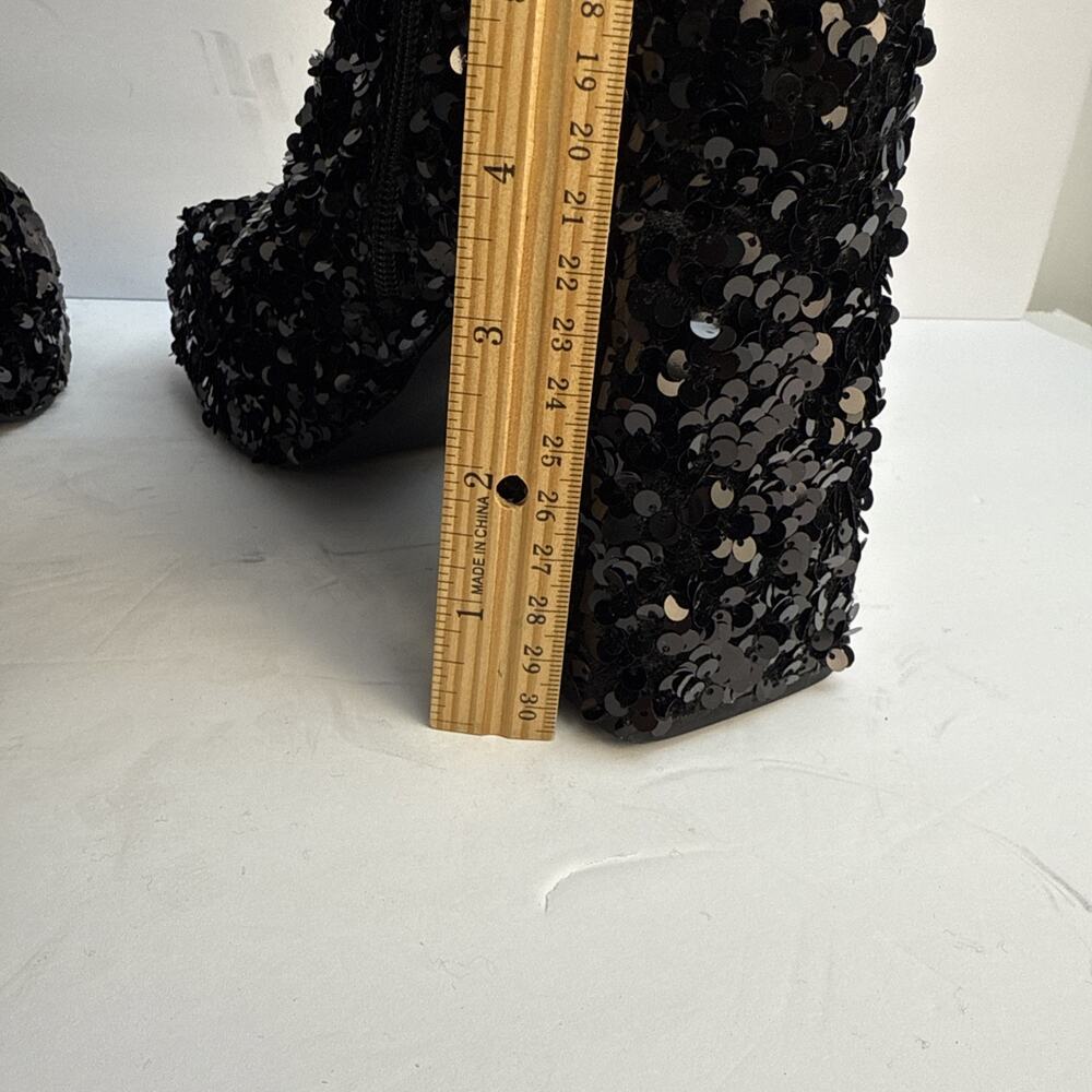 Abound‎ Women's Size 7M Black Sequin Side Zip Platform Ankle Boots NWOB - Picture 5 of 11